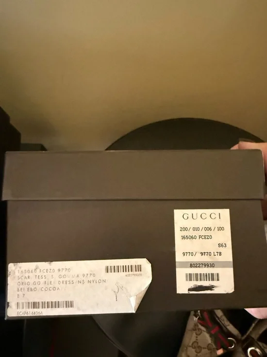 Gucci Women's GG Canvas Pointed Toe Pumps in Brown - Picture 5 of 5